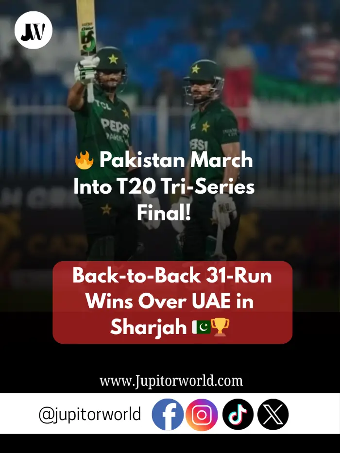 Pakistan Beat UAE Again to Reach T20 Tri-Series Final in Sharjah Pakistan Beat UAE Again to Reach T20 Tri-Series Final in Sharjah